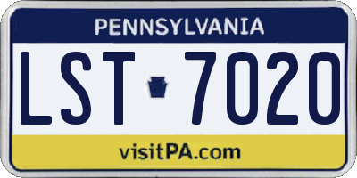 PA license plate LST7020