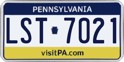 PA license plate LST7021
