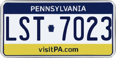 PA license plate LST7023