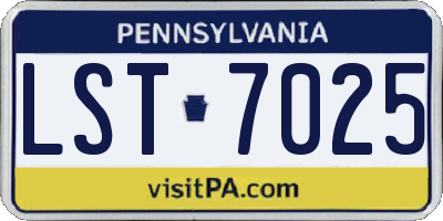 PA license plate LST7025