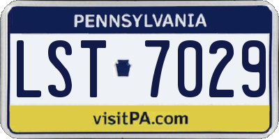 PA license plate LST7029