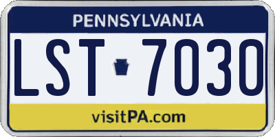 PA license plate LST7030