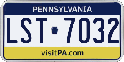 PA license plate LST7032