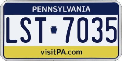 PA license plate LST7035