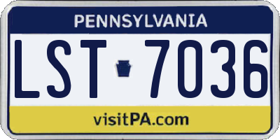 PA license plate LST7036