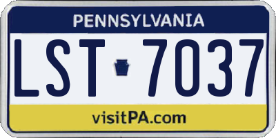 PA license plate LST7037