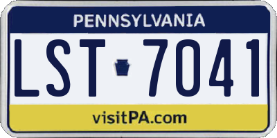 PA license plate LST7041