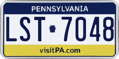 PA license plate LST7048