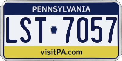 PA license plate LST7057