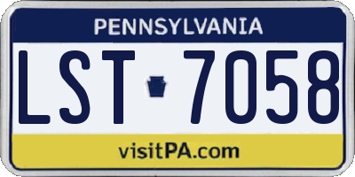 PA license plate LST7058