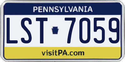PA license plate LST7059