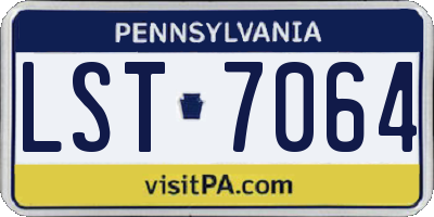 PA license plate LST7064