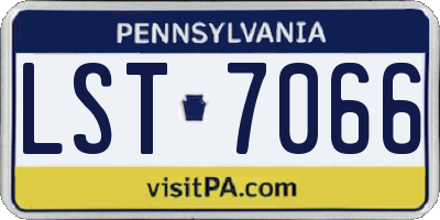 PA license plate LST7066