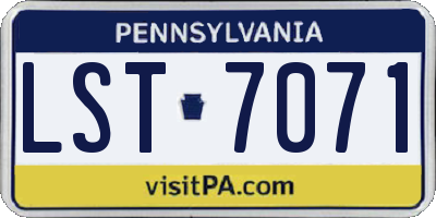 PA license plate LST7071