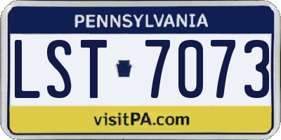 PA license plate LST7073