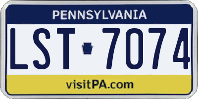 PA license plate LST7074