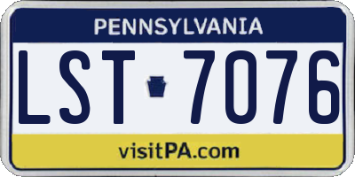 PA license plate LST7076