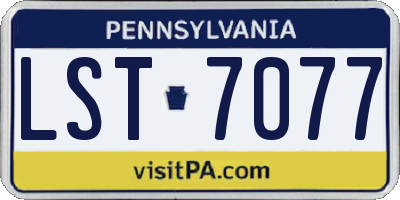 PA license plate LST7077