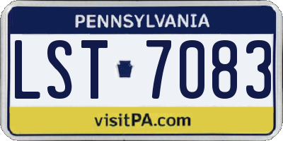 PA license plate LST7083