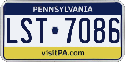 PA license plate LST7086