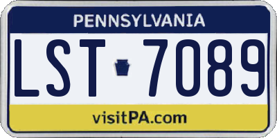 PA license plate LST7089
