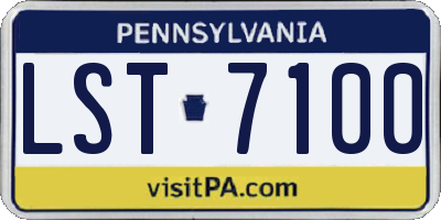 PA license plate LST7100