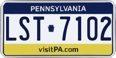 PA license plate LST7102