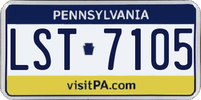 PA license plate LST7105