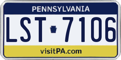 PA license plate LST7106