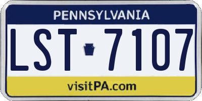 PA license plate LST7107