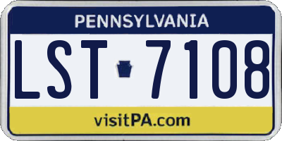 PA license plate LST7108
