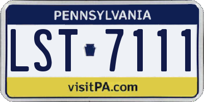 PA license plate LST7111