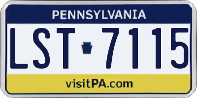 PA license plate LST7115