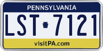 PA license plate LST7121