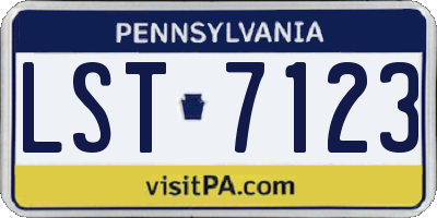 PA license plate LST7123