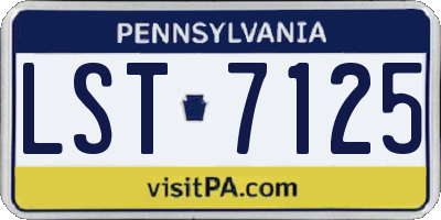 PA license plate LST7125