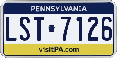 PA license plate LST7126