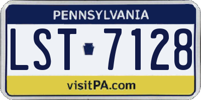 PA license plate LST7128