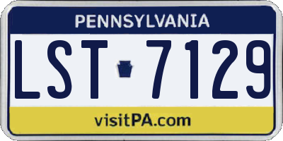 PA license plate LST7129