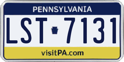 PA license plate LST7131