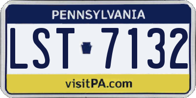 PA license plate LST7132
