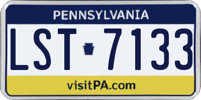PA license plate LST7133