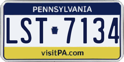PA license plate LST7134
