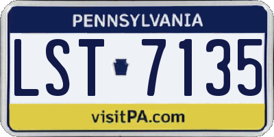 PA license plate LST7135