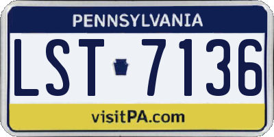 PA license plate LST7136