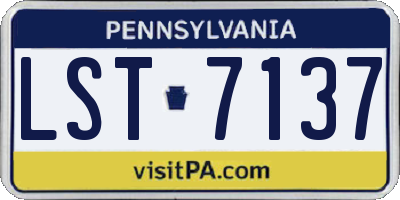 PA license plate LST7137