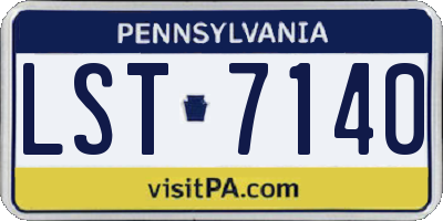 PA license plate LST7140