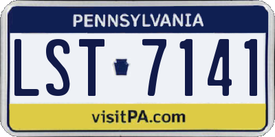 PA license plate LST7141