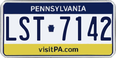 PA license plate LST7142