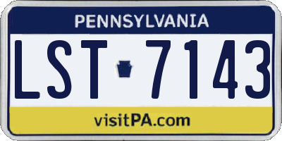 PA license plate LST7143